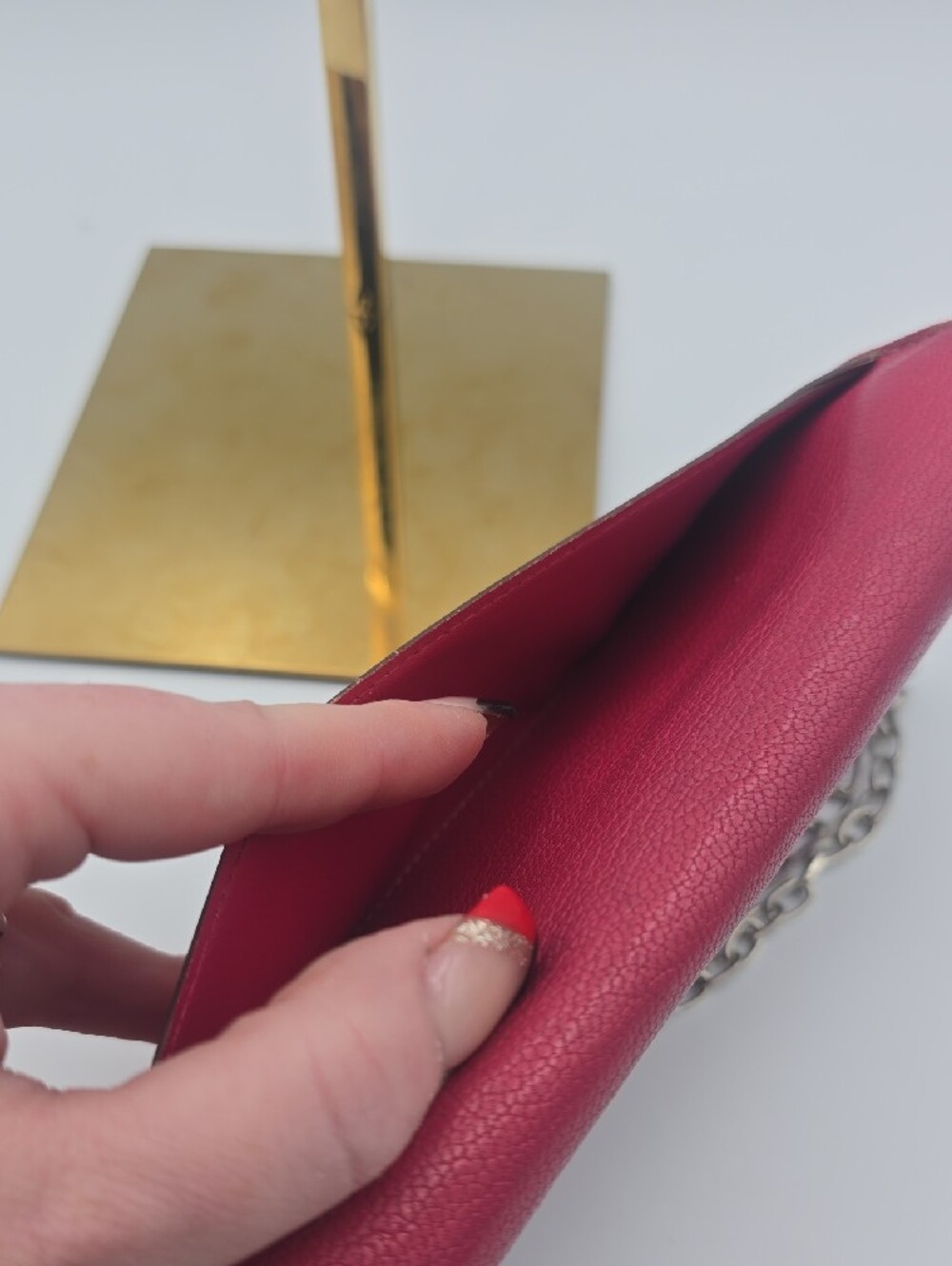 Cartier Pink Envelope Long Snap Wallet Silver Hardware Chain/Divider (GOOD) ๐ - Picture 13 of 15